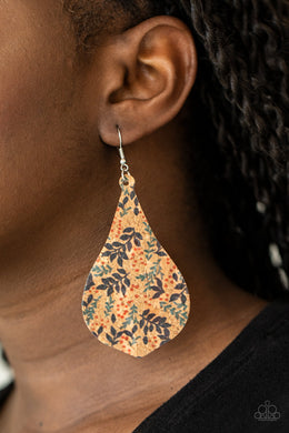 Paparazzi Cork Coast - Multi - Colorful Leafy Pattern - Teardrop Earrings - $5 Jewelry with Ashley Swint