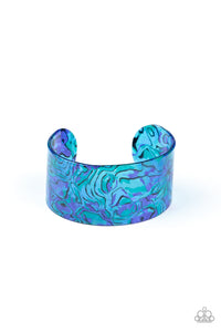 Paparazzi Cosmic Couture - Blue - Watercolor Thick Acrylic Cuff Bracelet - $5 Jewelry with Ashley Swint
