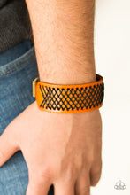 Load image into Gallery viewer, Paparazzi Cross The Line - Brown - Leather - Crisscrossing threads - Adjustable Buckle Bracelet - $5 Jewelry with Ashley Swint
