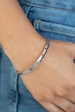 Paparazzi Dainty Dazzle - Purple Rhinestones - Dainty Cuff Bracelet - $5 Jewelry with Ashley Swint