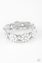 Load image into Gallery viewer, Paparazzi Dancing Dahlias - White - Stretchy Band Bracelet - $5 Jewelry with Ashley Swint