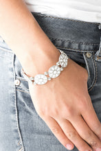 Load image into Gallery viewer, Paparazzi Dancing Dahlias - White - Stretchy Band Bracelet - $5 Jewelry with Ashley Swint