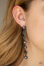 Load image into Gallery viewer, Paparazzi Dazzling Debonair - Black - Hematite Rhinestones - Earrings - $5 Jewelry with Ashley Swint