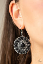 Load image into Gallery viewer, Paparazzi Desert Palette - Black Stone - Silver Frame Earrings - $5 Jewelry With Ashley Swint