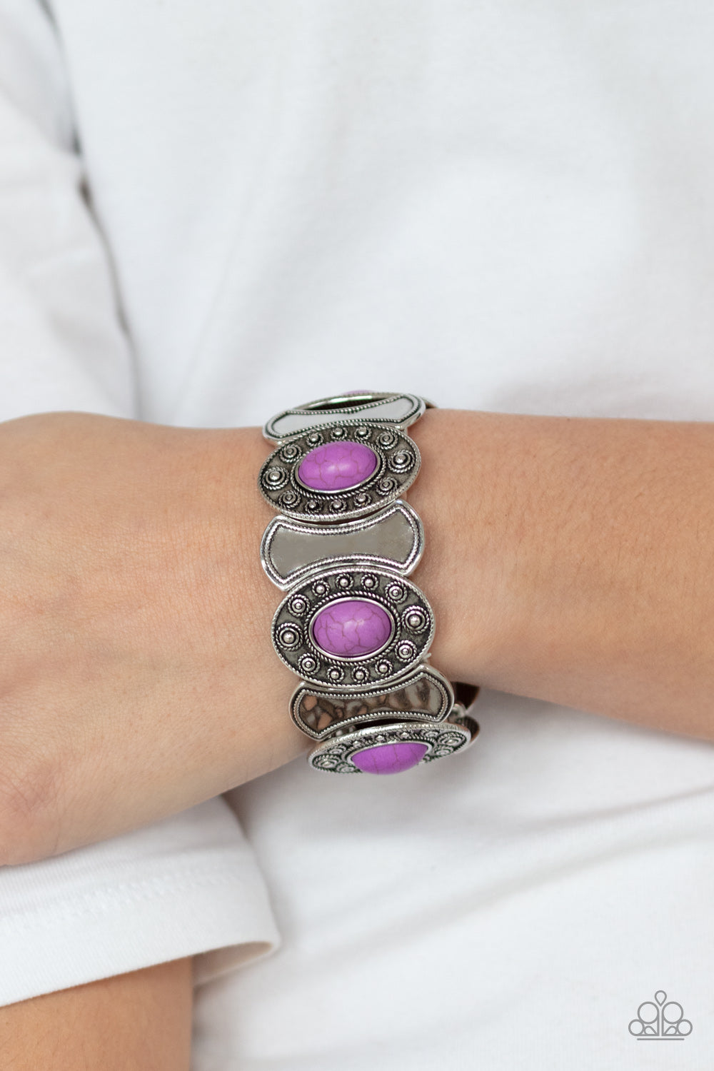 PRE-ORDER - Paparazzi Desert Relic - Purple Stones - Bracelet - $5 Jewelry with Ashley Swint