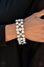 Load image into Gallery viewer, Paparazzi Diamonds and Debutantes - White - Pearls &amp; Rhinestones - GORGEOUS Stretchy Bracelet - Fashion Fix Exclusive October 2019 - $5 Jewelry With Ashley Swint