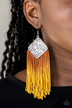 Load image into Gallery viewer, Paparazzi DIP The Scales - Yellow - to Brown Ombre - Thread Earrings - $5 Jewelry with Ashley Swint