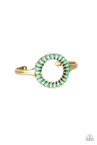 PRE-ORDER - Paparazzi Divinely Desert - Brass - Turquoise Stones - Bracelet - $5 Jewelry with Ashley Swint