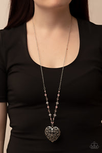 Paparazzi Doting Devotion - Pink - Necklace & Earrings - $5 Jewelry with Ashley Swint
