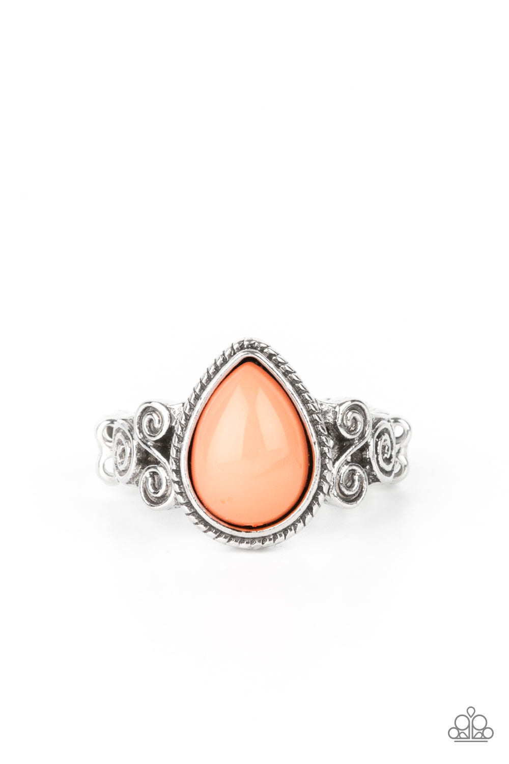 PRE-ORDER - Paparazzi Dreamy Droplets - Orange Coral - Ring - $5 Jewelry with Ashley Swint