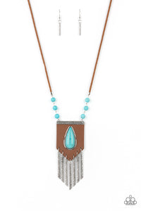PRE-ORDER - Paparazzi Enchantingly Tribal - Blue - Necklace & Earrings - $5 Jewelry with Ashley Swint