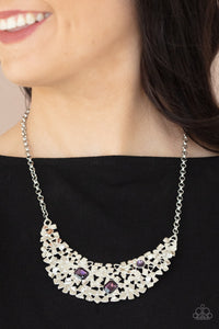 Paparazzi Fabulously Fragmented - Purple - Necklace & Earrings - $5 Jewelry with Ashley Swint