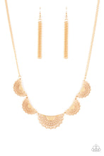 Load image into Gallery viewer, Paparazzi Fanned Out Fashion - Gold - Necklace &amp; Earrings - $5 Jewelry with Ashley Swint