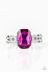 Paparazzi Feast Your Eyes - Pink Gem - Emerald Cut - Dainty Silver Band Ring - $5 Jewelry with Ashley Swint