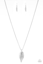 Load image into Gallery viewer, Paparazzi Feather Forager - Silver - Feather Pendant - Silver Popcorn Chain Necklace &amp; Earrings - $5 Jewelry With Ashley Swint