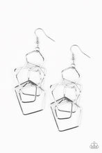 Load image into Gallery viewer, Paparazzi Five-Sided Fabulous - Silver - Pentagon Earrings - $5 Jewelry with Ashley Swint