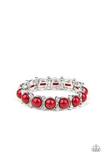 Load image into Gallery viewer, Paparazzi Flamboyantly Fruity - Red - White Rhinestones - Stretchy Bracelet - $5 Jewelry with Ashley Swint