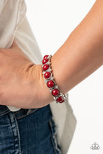 Load image into Gallery viewer, Paparazzi Flamboyantly Fruity - Red - White Rhinestones - Stretchy Bracelet - $5 Jewelry with Ashley Swint