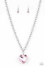 Load image into Gallery viewer, Paparazzi Flirtatiously Flashy - Pink - Heart Shaped Gem - Necklace - Life of the Party Exclusive January 2020 - $5 Jewelry with Ashley Swint