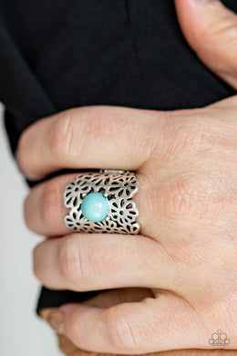 Paparazzi Flower Shower - Blue - Ring - $5 Jewelry with Ashley Swint