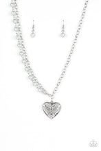 Load image into Gallery viewer, Paparazzi Forever In My Heart - Silver - Necklace &amp; Earrings - $5 Jewelry with Ashley Swint