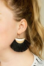 Load image into Gallery viewer, Paparazzi Fox Trap - Gold - Black Thread / Fringe Earrings - $5 Jewelry With Ashley Swint