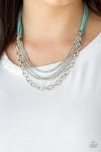 Load image into Gallery viewer, Paparazzi Free Roamer - Blue - Suede - Silver Chain Necklace &amp; Earrings - $5 Jewelry with Ashley Swint