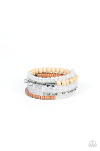 Paparazzi Free-Spirited Spiral - White - Coiled Wire Infinity Bracelet - $5 Jewelry with Ashley Swint