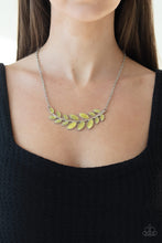Load image into Gallery viewer, Paparazzi Frosted Foliage - Yellow - Cat&#39;s Eye Moonstone - Necklace &amp; Earrings - $5 Jewelry with Ashley Swint