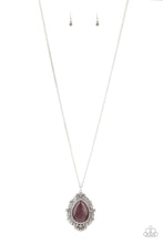 Load image into Gallery viewer, Paparazzi Frozen Gardens - Purple Cat&#39;s Eye Stone - Necklace &amp; Earrings - $5 Jewelry with Ashley Swint