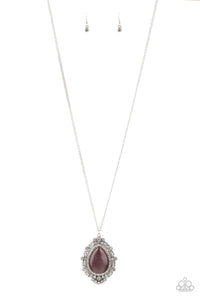 Paparazzi Frozen Gardens - Purple Cat's Eye Stone - Necklace & Earrings - $5 Jewelry with Ashley Swint