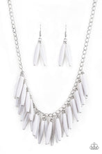 Load image into Gallery viewer, Paparazzi Full Of Flavor - White Beads - Silver Chain Necklace and matching Earrings - $5 Jewelry With Ashley Swint
