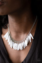 Load image into Gallery viewer, Paparazzi Full Of Flavor - White Beads - Silver Chain Necklace and matching Earrings - $5 Jewelry With Ashley Swint