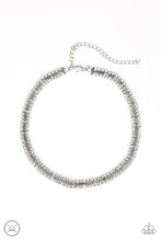 Load image into Gallery viewer, Paparazzi Full Of Hot HEIR - White Rhinestones - Silver Box Chain - Choker Necklace &amp; Earrings - $5 Jewelry With Ashley Swint