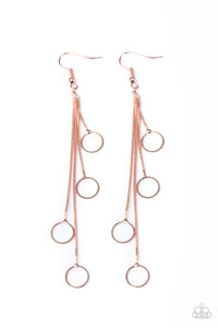 Paparazzi Full Swing Shimmer - Copper - Sleek Shiny Copper Chains - Earrings - $5 Jewelry with Ashley Swint