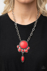PRE-ORDER - Paparazzi Geographically Gorgeous - Red - Necklace & Earrings - $5 Jewelry with Ashley Swint