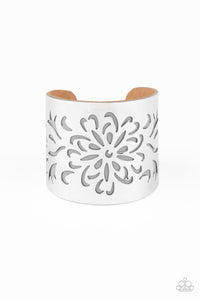 Paparazzi Get Your Bloom On - Silver - Leather Bracelet - $5 Jewelry with Ashley Swint
