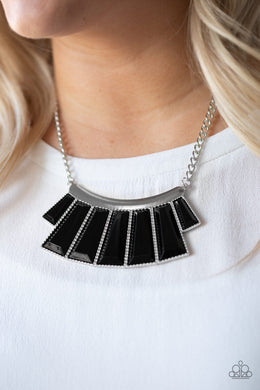 Paparazzi Glamour Goddess - Black Emerald Beads - Silver Necklace and matching Earrings - Life of the Party Exclusive August 2019 - $5 Jewelry with Ashley Swint