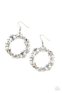 Paparazzi GLOWING in Circles - White - Earrings - $5 Jewelry with Ashley Swint