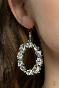 Paparazzi GLOWING in Circles - White - Earrings - $5 Jewelry with Ashley Swint