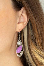 Load image into Gallery viewer, PRE-ORDER - Paparazzi Harmonious Harbors - Purple - Iridescent Rhinestones - Earrings - $5 Jewelry with Ashley Swint
