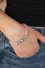 Load image into Gallery viewer, Paparazzi Heart-Melting Glow - Pink - Cat&#39;s Eye Moonstone - Heart Frames - Stretchy Bracelet - $5 Jewelry with Ashley Swint