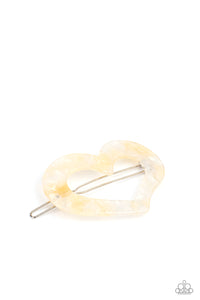 PRE-ORDER - Paparazzi HEART Not to Love - White - Hair Clip - $5 Jewelry with Ashley Swint
