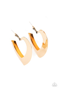 Paparazzi Heart-Racing Radiance - Gold - Earrings - $5 Jewelry with Ashley Swint