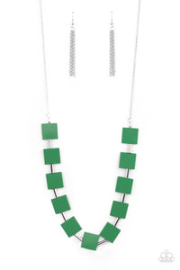 PRE-ORDER - Paparazzi Hello, Material Girl - Green - Necklace & Earrings - $5 Jewelry with Ashley Swint