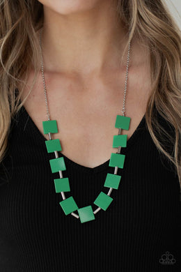 PRE-ORDER - Paparazzi Hello, Material Girl - Green - Necklace & Earrings - $5 Jewelry with Ashley Swint