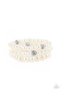 PRE-ORDER - Paparazzi Here Comes The Heiress - White - Bracelet - $5 Jewelry with Ashley Swint