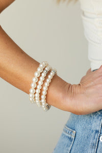 PRE-ORDER - Paparazzi Here Comes The Heiress - White - Bracelet - $5 Jewelry with Ashley Swint