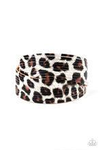 Load image into Gallery viewer, Paparazzi Hey GRRirl - White - Brown &amp; Black Cheetah Print - Thick Leather - Bracelet - $5 Jewelry with Ashley Swint