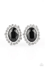 Load image into Gallery viewer, Paparazzi Hold Court - Black Post - White Rhinestone Earrings - $5 Jewelry With Ashley Swint